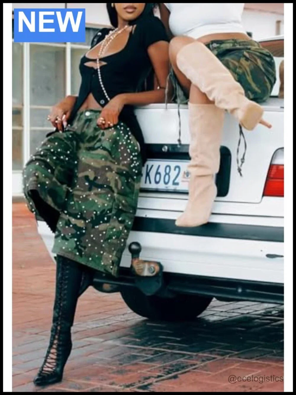 Camo Bermuda Cargo Shorts Women Baggy Y2K Jorts Rhinestone Denim